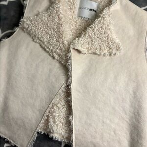 Fashion Nova Cream Shearling Vest